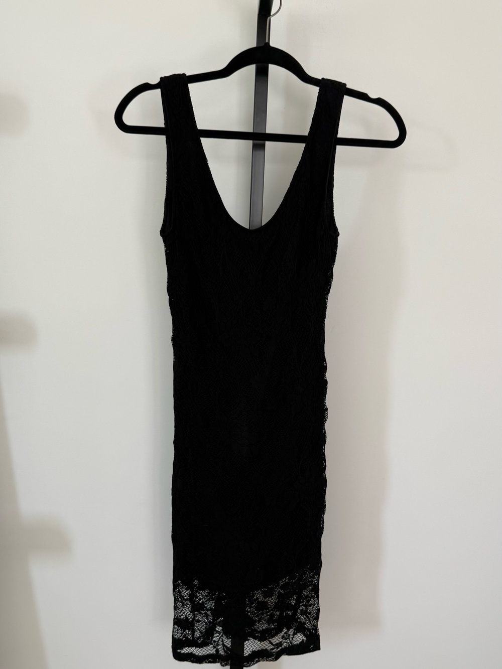 Backstage Black Midi Lace Tank Dress - Classic Women's Dress